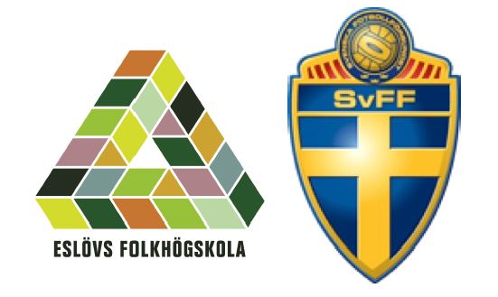 Logotyper Eslövs folkhögskola och Svenska fotbollförbundet