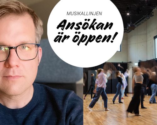 Musikallinjen: Ansökan är öppen! Bild av Nils Petter Ankarblom och musikalklassens danslektion i multirummet