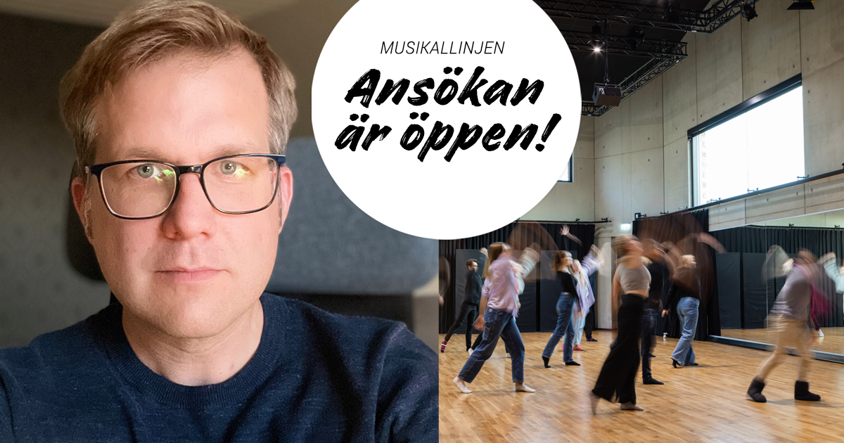 Musikallinjen: Ansökan är öppen! Bild av Nils Petter Ankarblom och musikalklassens danslektion i multirummet